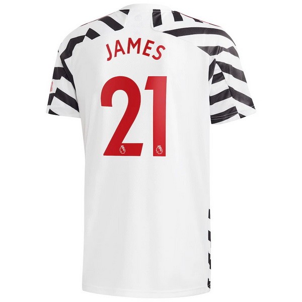 Camiseta Manchester United NO.21 James 3ª 2020-2021 Blanco
